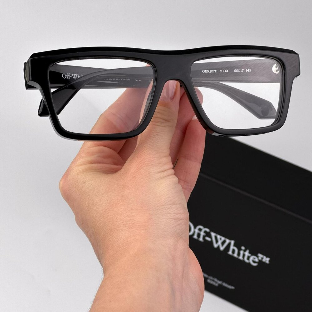 Off-White STYLE 7H Men Eyeglasses – Black Square Frame | Model OERJ07H 1000